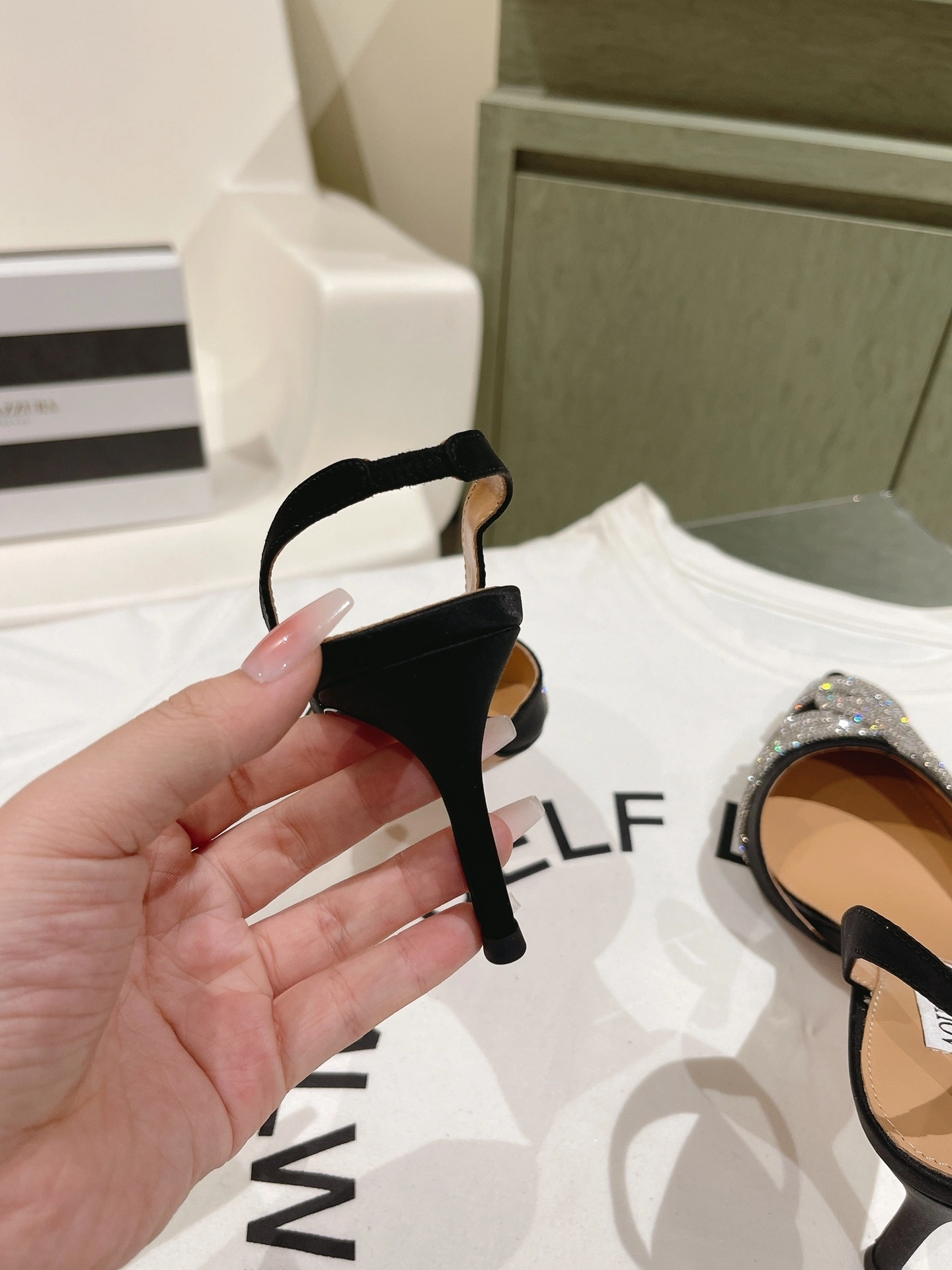COCO- GASMIDL1-SAT-000 Heel height：6.5CM sheepskin item:D-X032C1497
